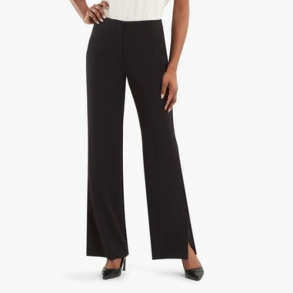 NEW NWT! M.M. LAFLEUR CLOONEY DRESS PANTS WASHABLE WOOL WIDE LEG FLARE sz 10 - Picture 1 of 9